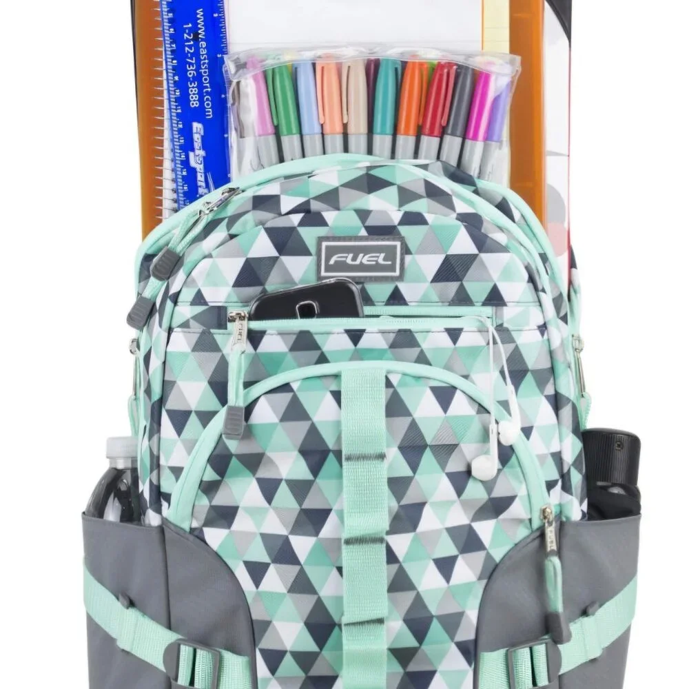 FUEL Hiking Laptop Backpack College Bookbag Travel Daypack 5 Compartments